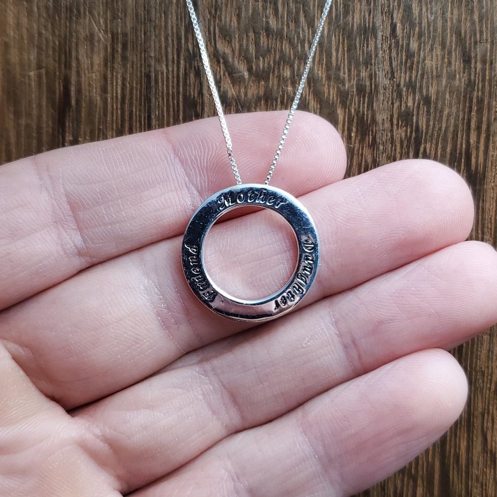 18 Inch Sterling Silver Mother Daughter Friends Necklace